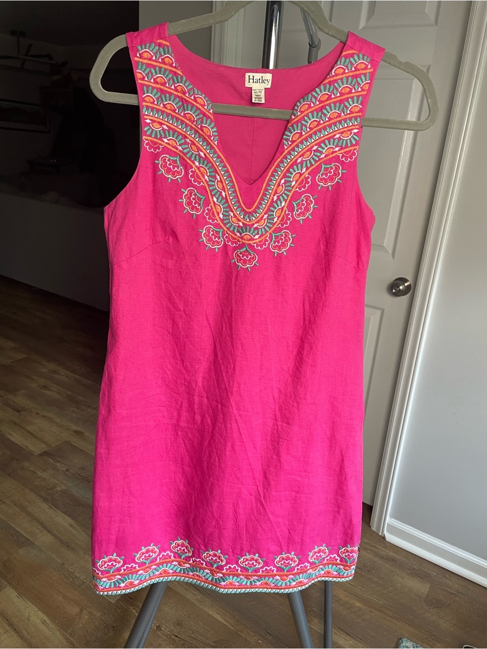 Hatley Hot Pink Embroidered Sleeveless Shift Dress